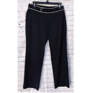 Mexx Black Pants Beige Trim Straight Leg Size 6